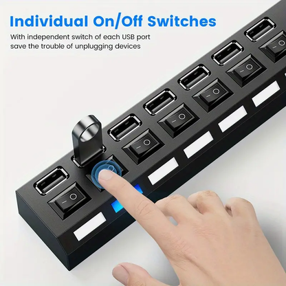 Hub de Carga USB 7 Puertos: Transforme el Caos en Energía Organizada