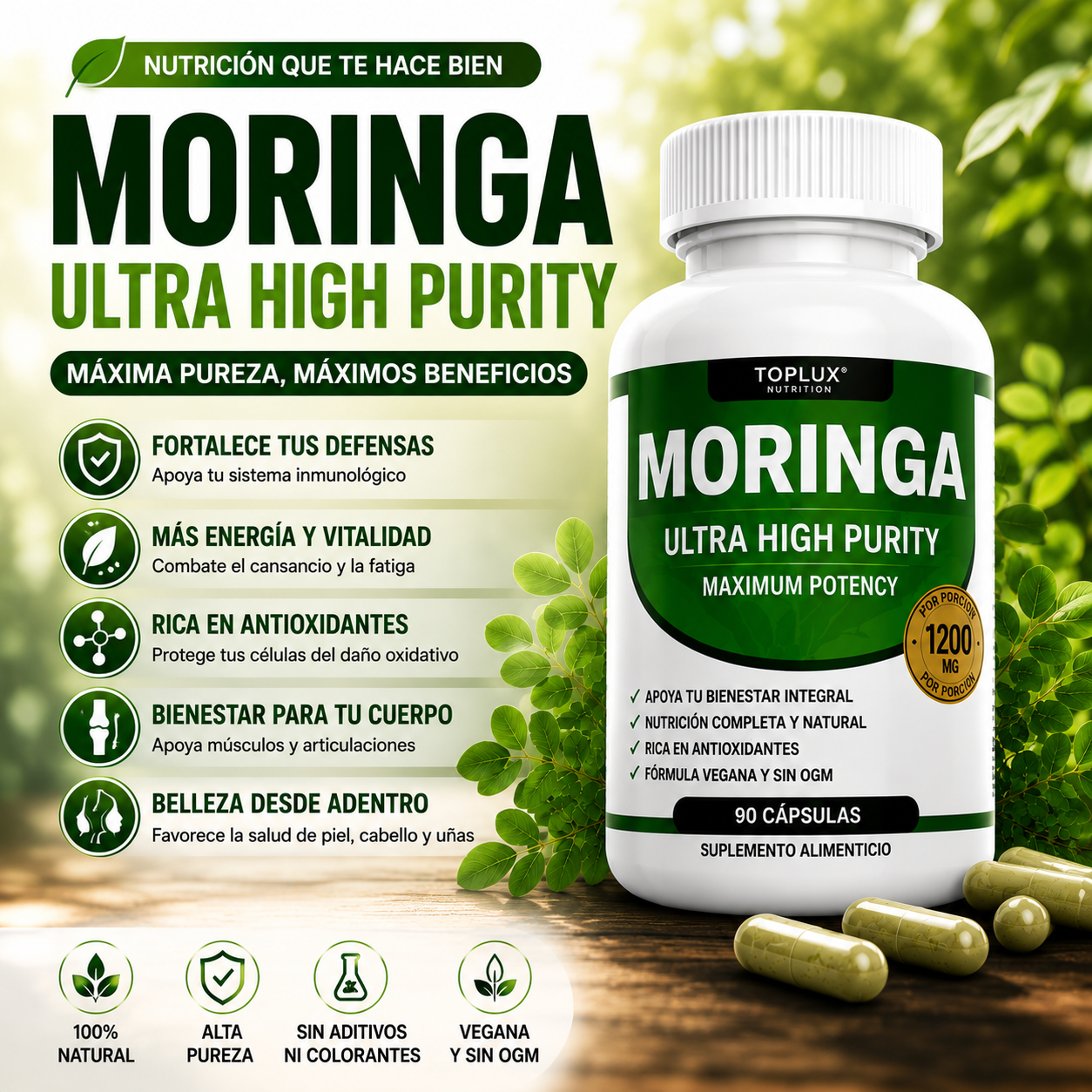 Moringa Ultra High Purity – Combate el Cansancio y Recupera tu Vitalidad