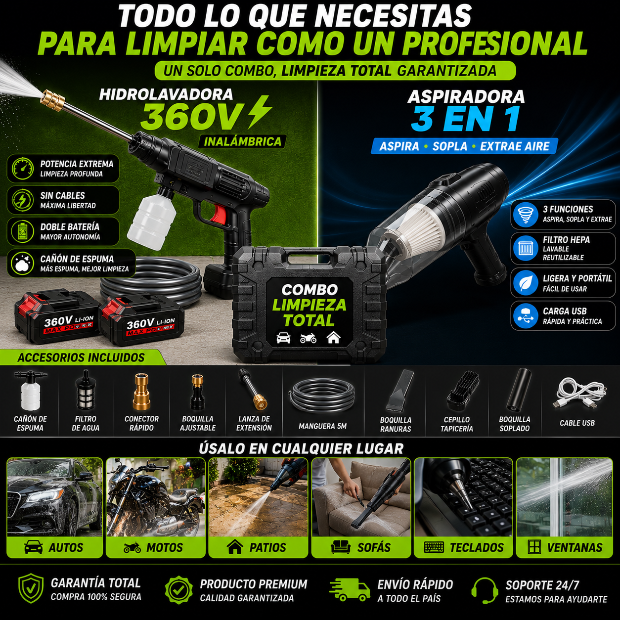 💎 Combo Limpieza Total – Lava y Aspira Como un Profesional