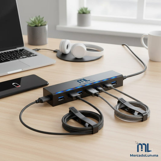 Hub de Carga USB 7 Puertos: Transforme el Caos en Energía Organizada